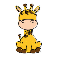 cute giraffe character icon