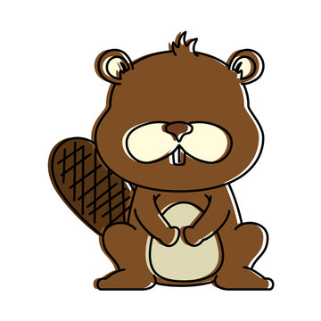 cute beaver character icon