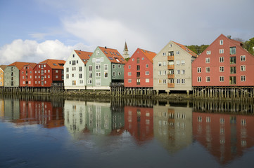 Fototapeta na wymiar Stadt Trondheim im Norden von Norwegen