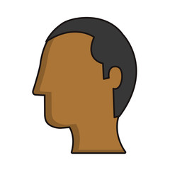 head profile of man icon over white background colorful design vector illustration