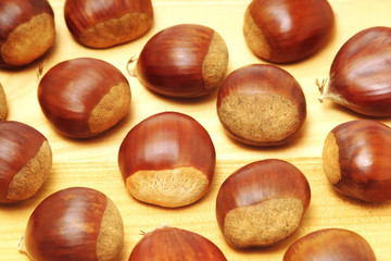 chestnuts on  white background