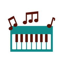 synthesizer note music electronic instrument keyboard vector illustration