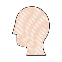 head profile icon over white background vector illustration