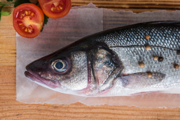 Fresh fish sea bass