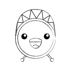 kawaii drum bass music top view icon vector illustration