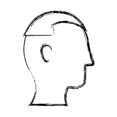 head profile of man icon over white background vector illustration
