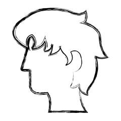 head profile of man icon over white background vector illustration