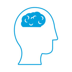 head and human brain icon over white background vector illustration