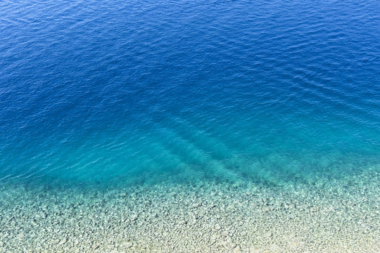 Aerial view of the ripely surface of the Adriatic Sea