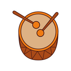 drum and drumsticks bass music top view icon vector illustration