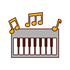 synthesizer note music electronic instrument keyboard vector illustration