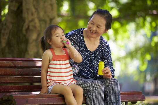 little girl with her grandmother