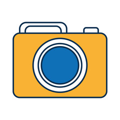 photographic camera icon over white background vector illustration