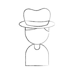 musician with hat character jazz music festival vector illustration