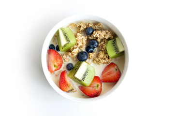 Bowl of Granola with fresh fruits