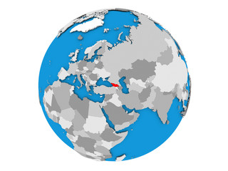 Georgia on globe isolated