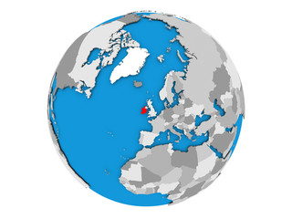 Naklejka premium Ireland on globe isolated