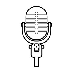 microphone sound music equipment icon vector illustration