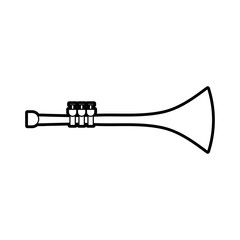 trumpet wind musical instrument horn vector illustration