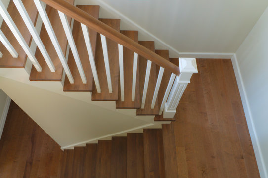 white staircase interior classic design wood steps