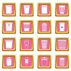 Trash can icons pink