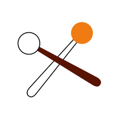 wooden sticks music percussion acoustic equipment vector illustration