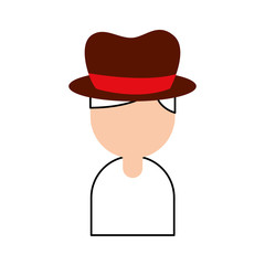 musician with hat character jazz music festival vector illustration