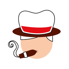 musician tobacco cigar and hat character jazz music festival vector illustration