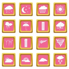 Weather set icons pink