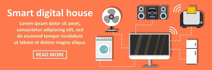 Smart digital house banner horizontal concept