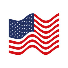 Obraz premium flag united states of america waving colorful icon on white background vector illustration