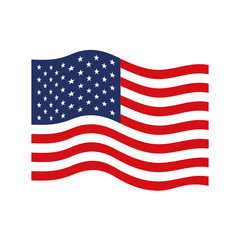 flag united states of america wave colorful icon on white background vector illustration