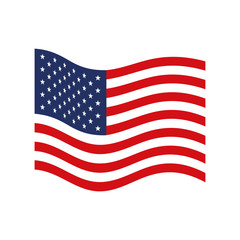 flag united states of america wave flat icon colorful icon on white background vector illustration