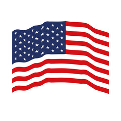 flag united states of america waving colorful icon on white background vector illustration
