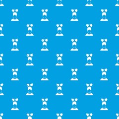 Man with puzzles over head pattern seamless blue