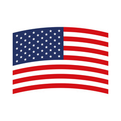 flag united states of america wave in design colorful icon on white background vector illustration