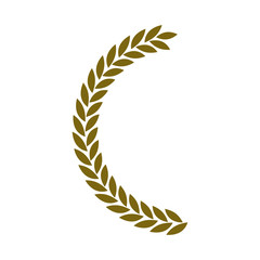 olive branch half bow in golden color vector illustration