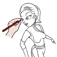 Pretty oriental man illustration