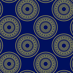 Seamless abstract background of patterned circles. Vector illustration.