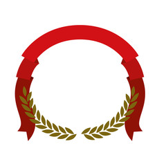 golden olive branches and red ribbon on top vector illustration