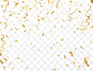 Gold confetti celebration - obrazy, fototapety, plakaty