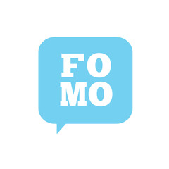 FOMO Icon - Fear of Missing Out Trendy Modern Acronym - Social Media