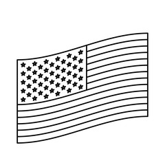 flag united states of america flat design to side monochrome icon on white background vector illustration