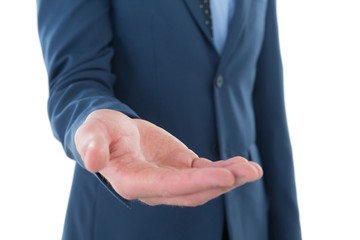 Fototapeta premium Mid section of businessman promoting invisible product
