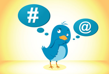 Vector illustration social network blue bird icon