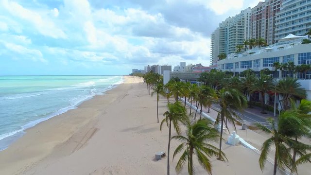 Aerial video Fort Lauderdale Beach day after Hurricane Irma