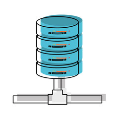 network server storage icon in watercolor vector illustration