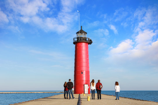 Kenosha north pier lighthouse - Powered by Adobe
