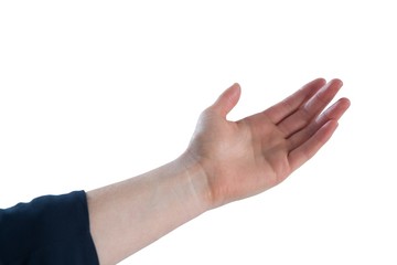 Cropped hand of businesswoman gesturing