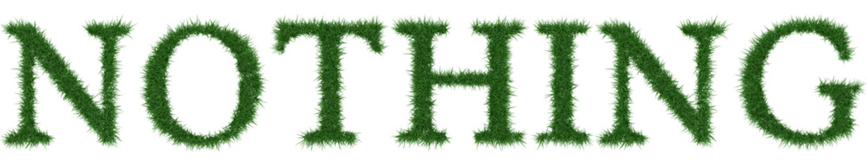 Nothing - 3D rendering fresh Grass letters isolated on whhite background.